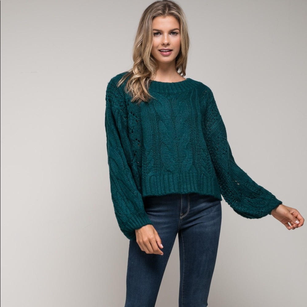 Forest green knit sweater
